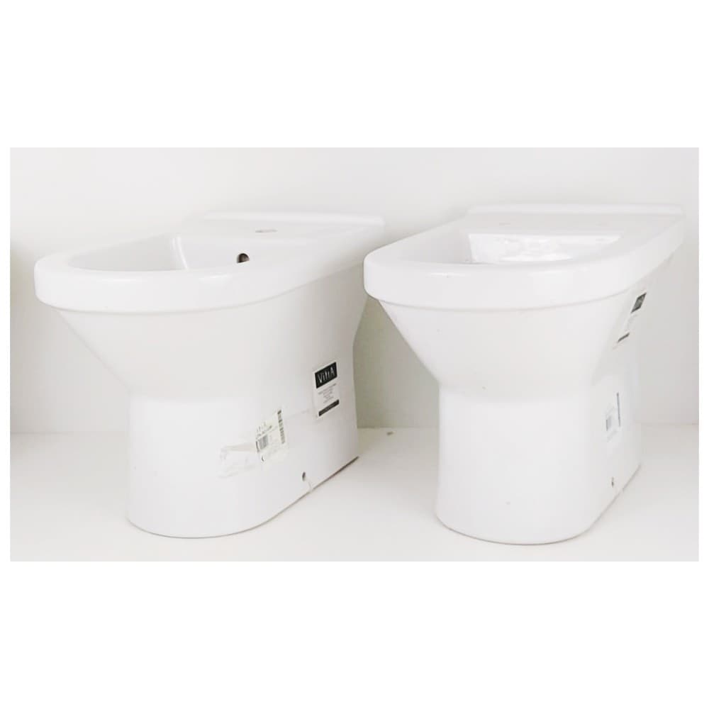 Coppia di Sanitari in Ceramica Vaso WC + Bidet a Pavimento Filo Parete Vitra S50 Fai da te/Attrezzature per cucine e bagni/Attrezzature per bagni/Bidet Ogomondo - Martina Franca, Commerciovirtuoso.it