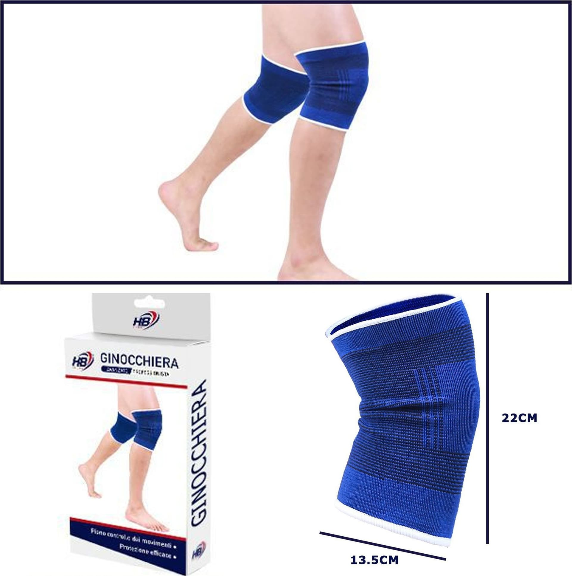 COPPIA GINOCCHIERE FASCIA ELASTICA ANALLERGICA LAVABILE FITNESS SPORT PALESTRA Trade Shop italia - Napoli, Commerciovirtuoso.it