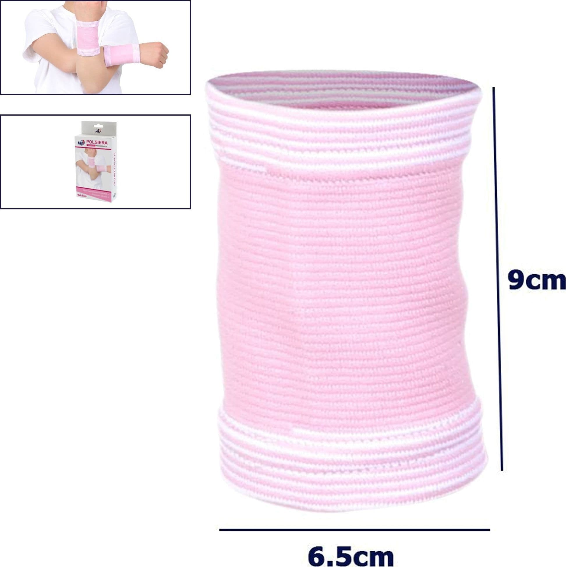 Coppia Polsiera Elastiche Supporto Per Polso Bambine Anallergico Protezione Rosa