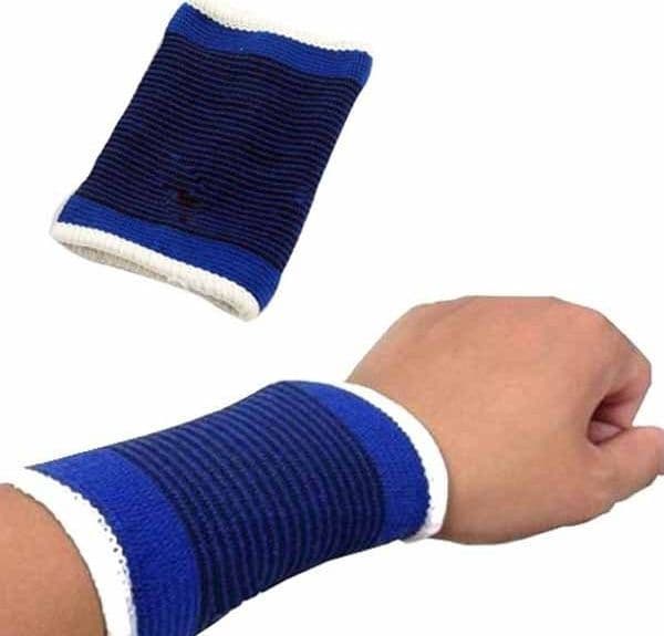 Coppia polsiera elastiche supporto per polso elastico anallergico protezione blu Trade Shop italia - Napoli, Commerciovirtuoso.it