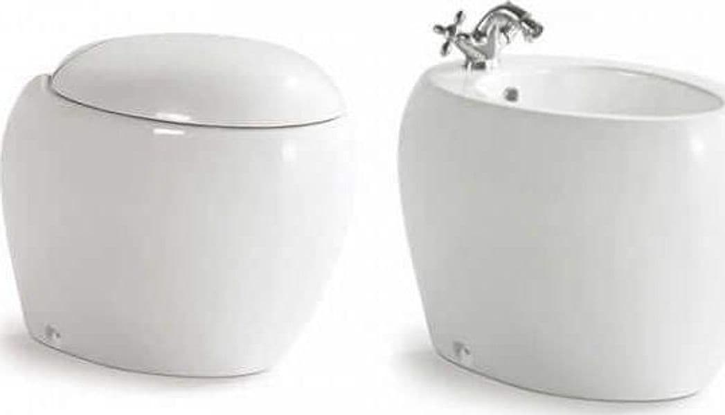 Coppia Sanitari Filo Muro Sospesi / A Terra Design Moderno Commercio Industria e Scienza/Forniture sanitarie e igieniche/Accessori e sanitari bagno/WC commerciali/Toilette a due pezzi Shopbagno.it - Roma, Commerciovirtuoso.it
