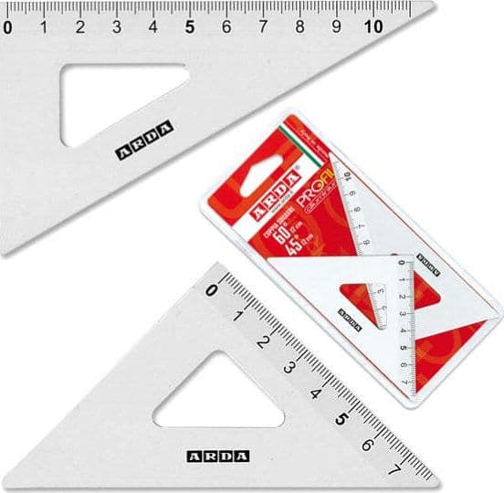 Coppia squadra Profil - 45-60gradi - 12cm - alluminio - Arda Cancelleria e prodotti per ufficio/Scuola e materiale didattico/Materiale scolastico/Righelli e squadre Eurocartuccia - Pavullo, Commerciovirtuoso.it