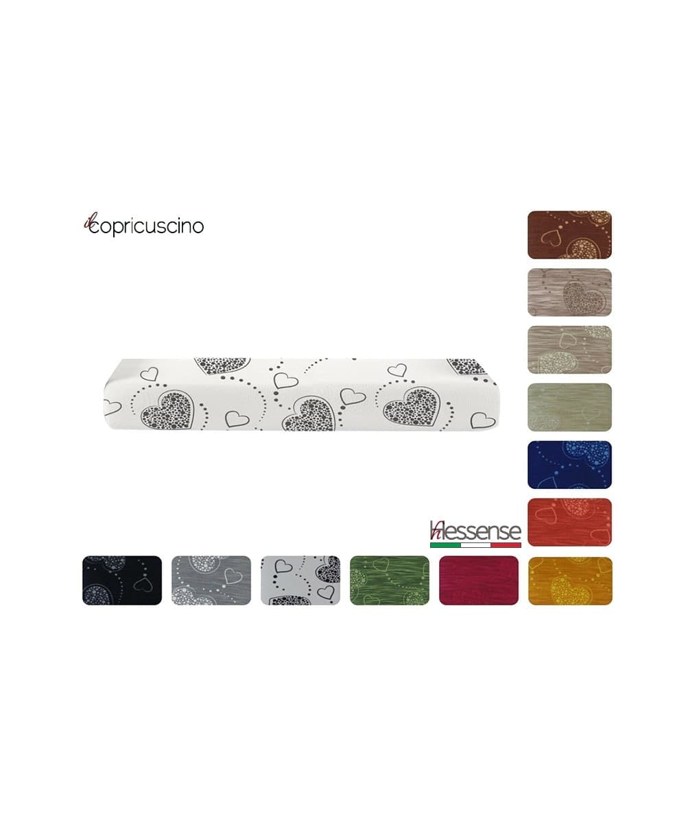 Copricuscino intero 2 posti Brio Hessense Cuori in Fodere copridivano Falco Biancheria - Parete, commercioVirtuoso.it