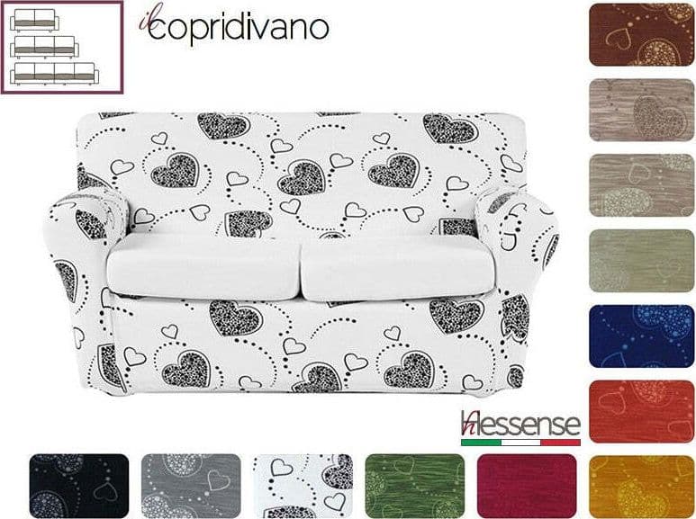 Copridivano Elasticizzato Brio Hessense Cuori in Fodere copridivano Falco Biancheria - Parete, commercioVirtuoso.it