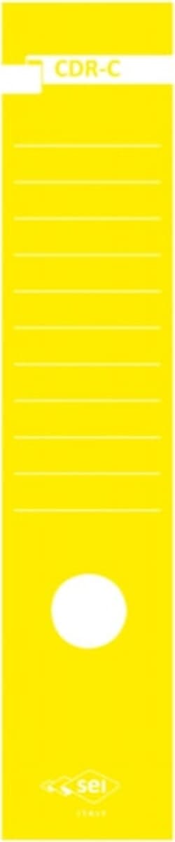 Copridorso CDR C - carta autoadesiva - 7 x 34 5 cm - giallo - Sei Rota - conf. 10 pezzi Cancelleria e prodotti per ufficio/Archivio ufficio e accessori per scrivania/Raccoglitori e accessori per raccoglitori/Divisori per raccoglitori Eurocartuccia - Pavullo, Commerciovirtuoso.it