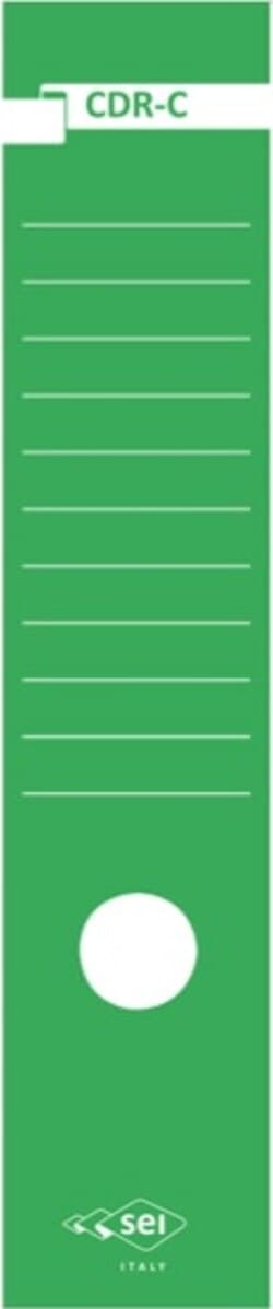 Copridorso CDR C - carta autoadesiva- 7 x 34 5 cm - verde - Sei Rota - conf. 10 pezzi Cancelleria e prodotti per ufficio/Archivio ufficio e accessori per scrivania/Raccoglitori e accessori per raccoglitori/Divisori per raccoglitori Eurocartuccia - Pavullo, Commerciovirtuoso.it