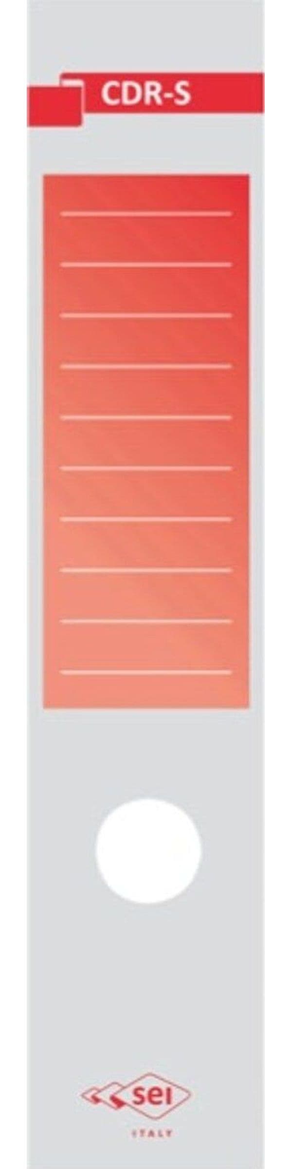 Copridorso CDR S - carta autoadesiva - 7 x 34 5 cm - rosso - Sei Rota - conf. 10 pezzi Cancelleria e prodotti per ufficio/Archivio ufficio e accessori per scrivania/Raccoglitori e accessori per raccoglitori/Divisori per raccoglitori Eurocartuccia - Pavullo, Commerciovirtuoso.it