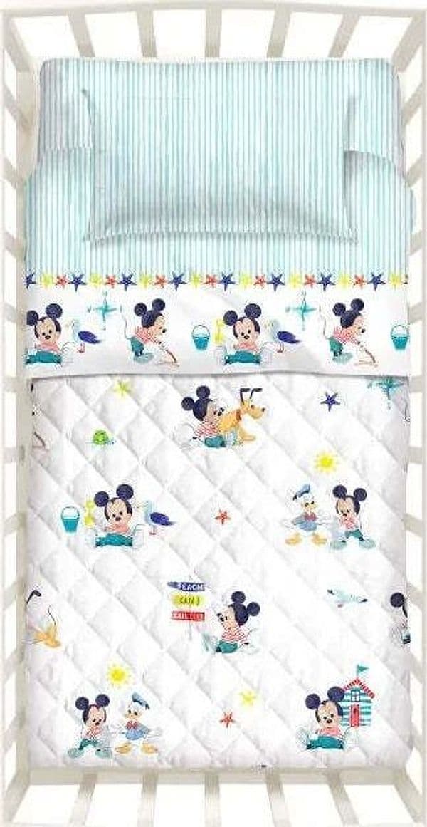 Copriletto con Paracolpi Primaverile Baby Mickey - Caleffi in Trapunte e copriletti Falco Biancheria - Parete, commercioVirtuoso.it