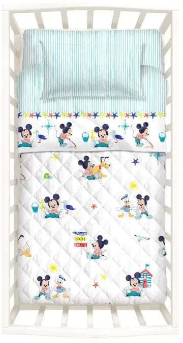 Copriletto con Paracolpi Primaverile Baby Mickey - Caleffi in Trapunte e copriletti Falco Biancheria - Parete, commercioVirtuoso.it
