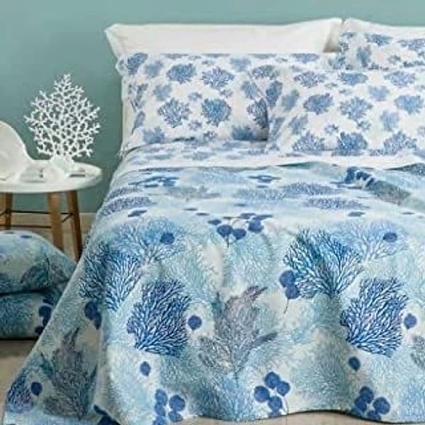Copriletto Estivo Leggero Piquet Di Puro Cotone Coral Blue (2 Piazze 260x260cm) Casa e cucina/Tessili per la casa/Biancheria da letto/Copriletti Biancheria Arredo Home - Nola, Commerciovirtuoso.it
