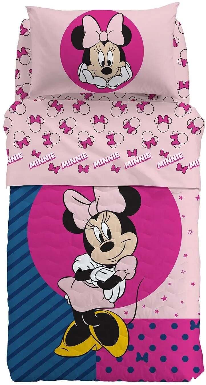 Copriletto trapuntato minnie smile singolo in puro cotone - Caleffi in Trapunte e copriletti Falco Biancheria - Parete, commercioVirtuoso.it