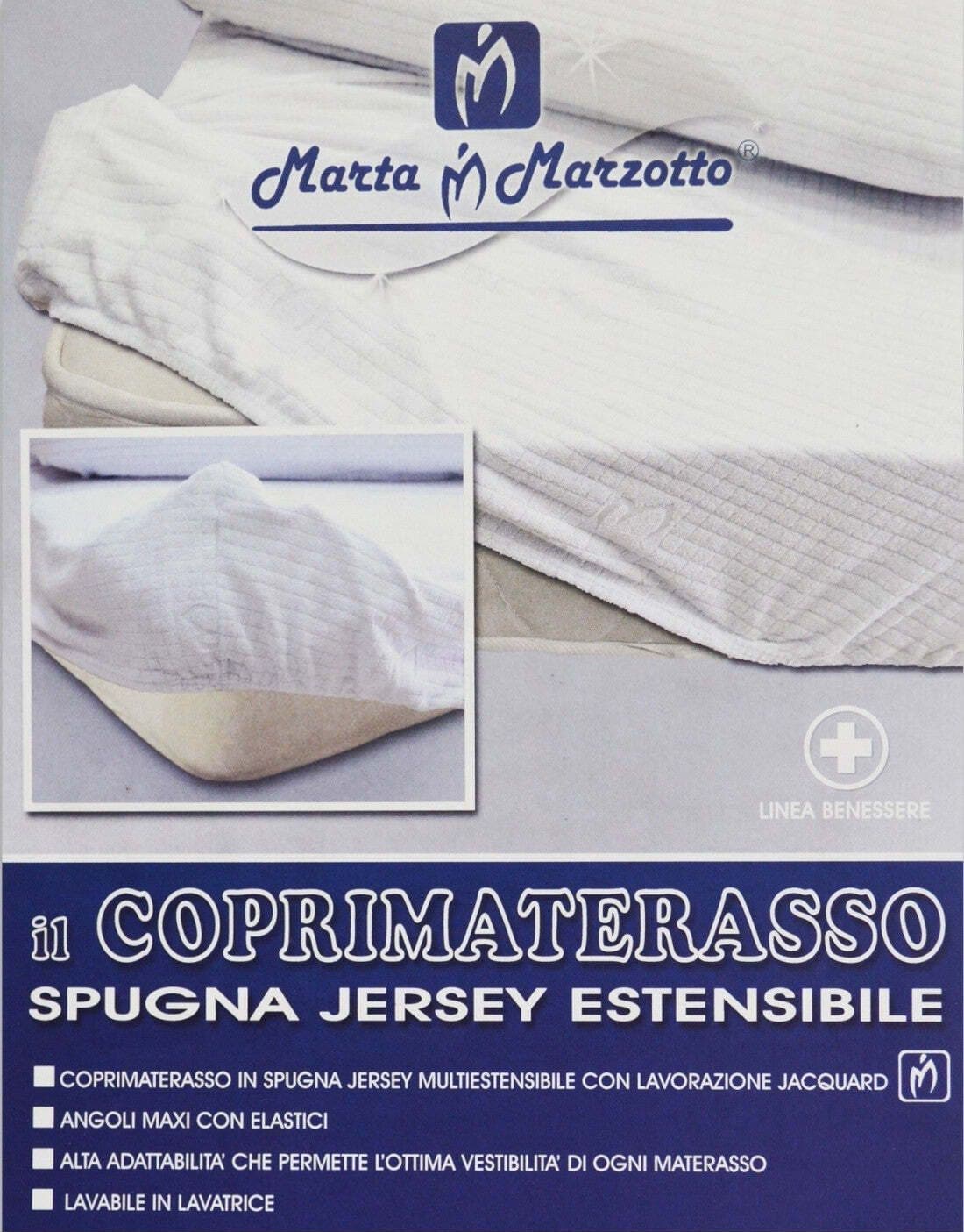 Coprimaterasso matrimoniale spugna jersey marta marzotto in Coprimaterassi e protezioni Falco Biancheria - Parete, commercioVirtuoso.it