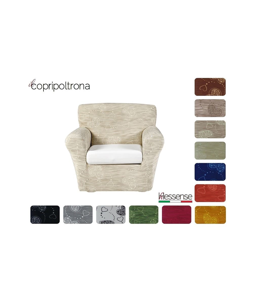Copripoltrona Elasticizzato Brio Hessense Cuori in Fodere copripoltrona Falco Biancheria - Parete, commercioVirtuoso.it