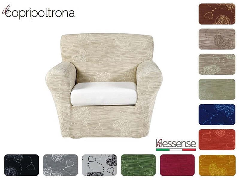 Copripoltrona Elasticizzato Brio Hessense Cuori in Fodere copripoltrona Falco Biancheria - Parete, commercioVirtuoso.it