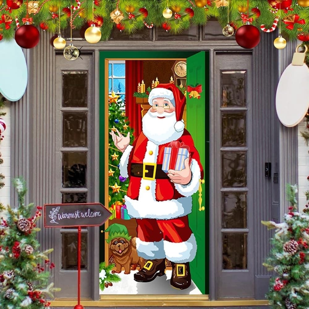 COPRI PORTA NATALIZIO CON ELASTICO DECORAZIONI SFONDI ADDOBBI NATALE 90X210 CM in Oggettistica Trade Shop italia - Napoli, commercioVirtuoso.it