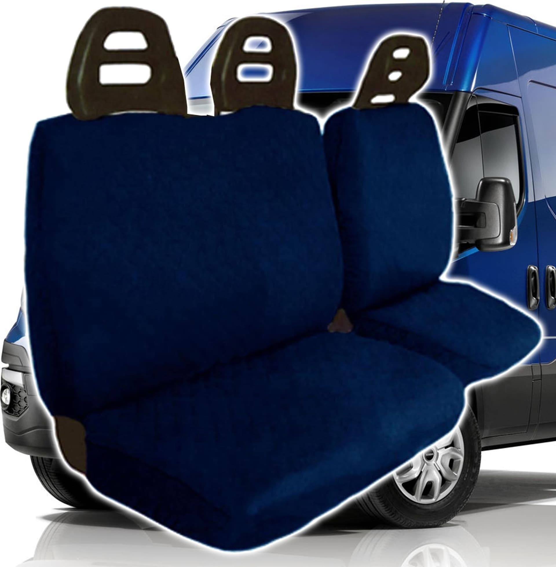 COPRISEDILI COPRI SEDILI PER FURGONE 3 POSTI UNIVERSALI IN COTONE BLU SCURO Auto e Moto/Accessori per auto/Coprisedili e accessori comfort/Set per interni Trade Shop italia - Napoli, Commerciovirtuoso.it