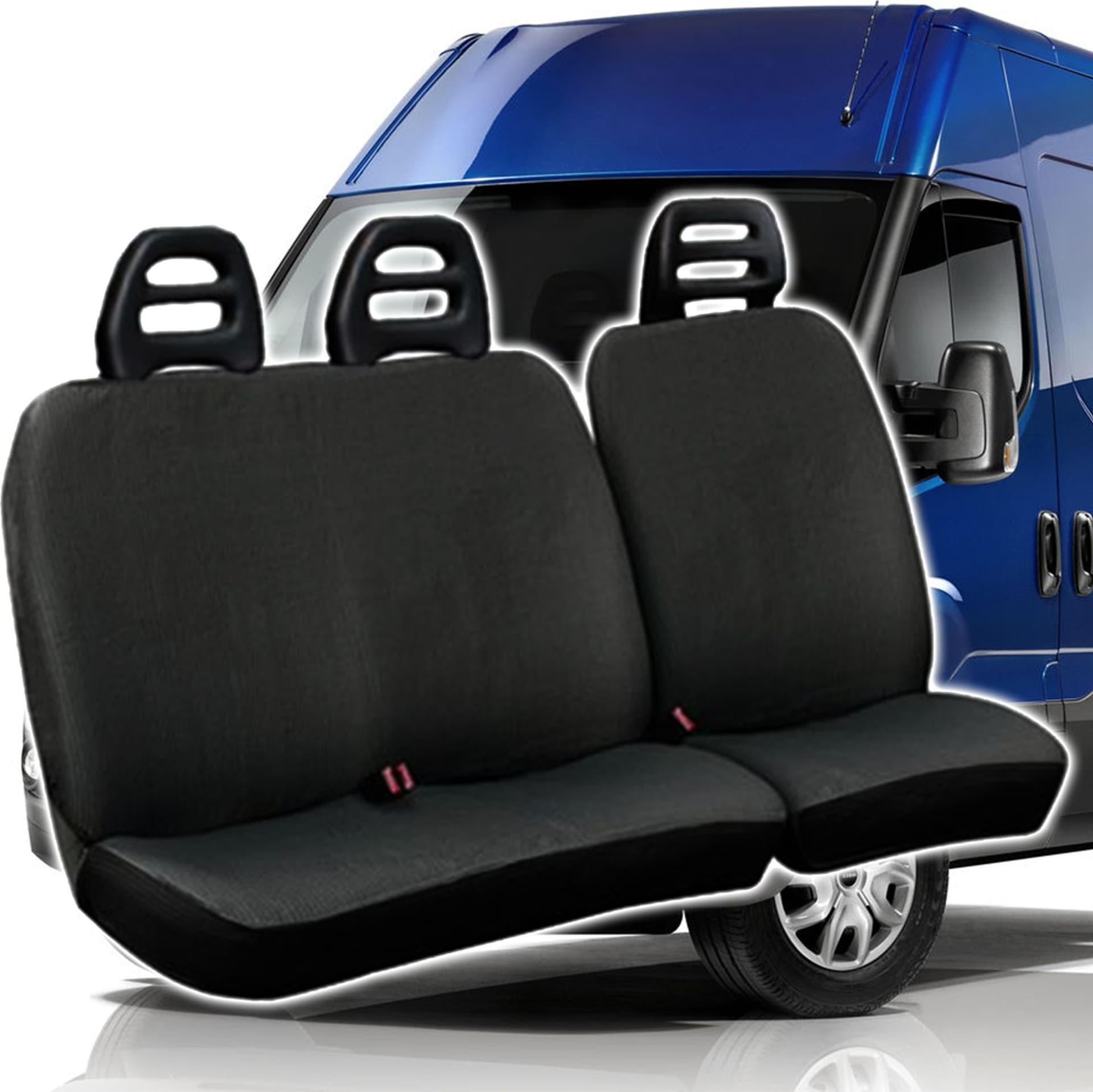 COPRISEDILI PER FURGONE 3 POSTI IVECO DAILY UNIVERSALI IN COTONE GRIGIO SCURO