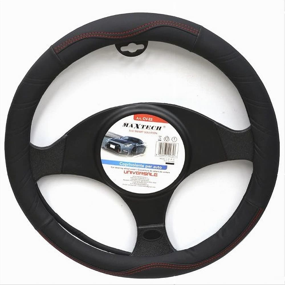 COPRIVOLANTE PER AUTO UNIVERSALE FODERA STERZO 38 CM NERO CUCITURE ROSSE CV-22 in Coprivolanti Trade Shop italia - Napoli, commercioVirtuoso.it