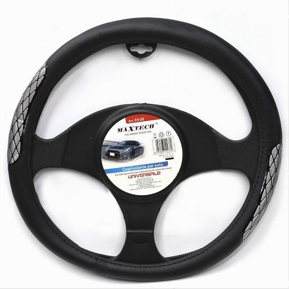 COPRIVOLANTE UNIVERSALE FODERA STERZO PER AUTO 38 CM NERO CON DETTAGLI CV-23 in Coprivolanti Trade Shop italia - Napoli, commercioVirtuoso.it