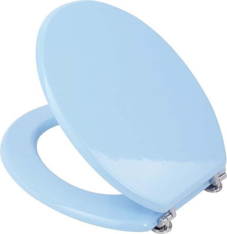 COPRIWATER COPRI WATER SEDILE WC BAGNO UNIVERSALE CERNIERE ACCIAIO AZZURRO