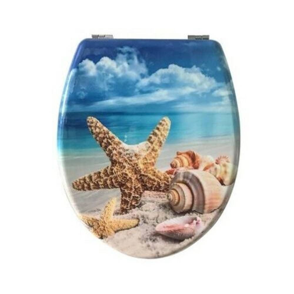 Copriwater Copri Water Sedile Wc Bagno Universale Mdf Conchiglie Mare 59209