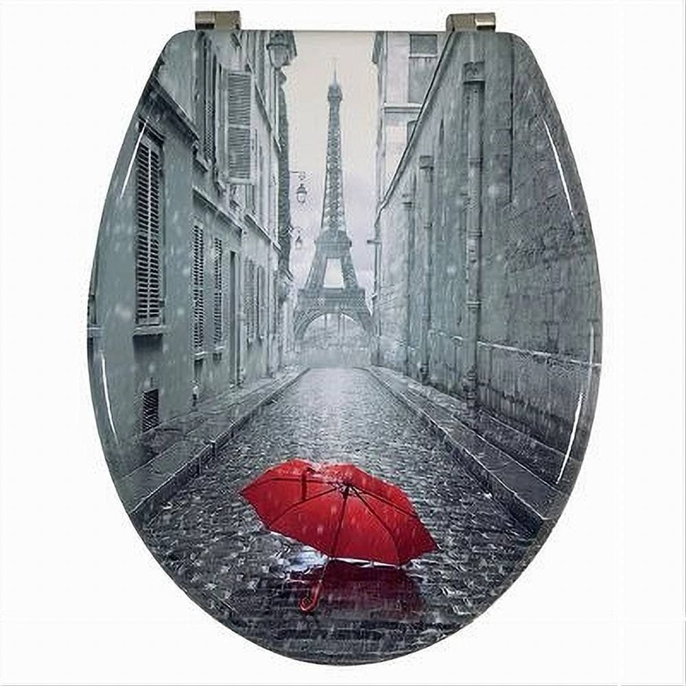 COPRIWATER UNIVERSALE LEGNO MDF TAVOLETTA BAGNO WC STAMPA PARIGI OMBRELLO 52966A in Sedili WC Trade Shop italia - Napoli, commercioVirtuoso.it
