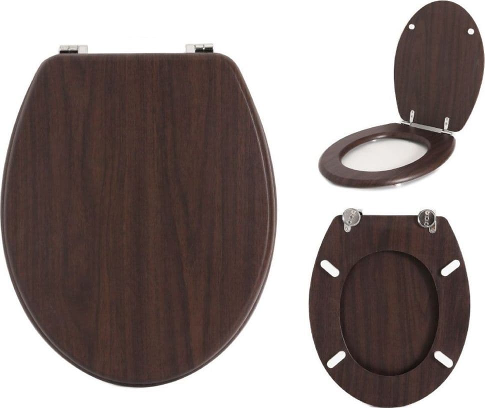 COPRIWATER UNIVERSALE STANDARD MDF DI LEGNO 46X36CM COLORE MARRONE LEGNO SCURO in Sedili WC Trade Shop italia - Napoli, commercioVirtuoso.it