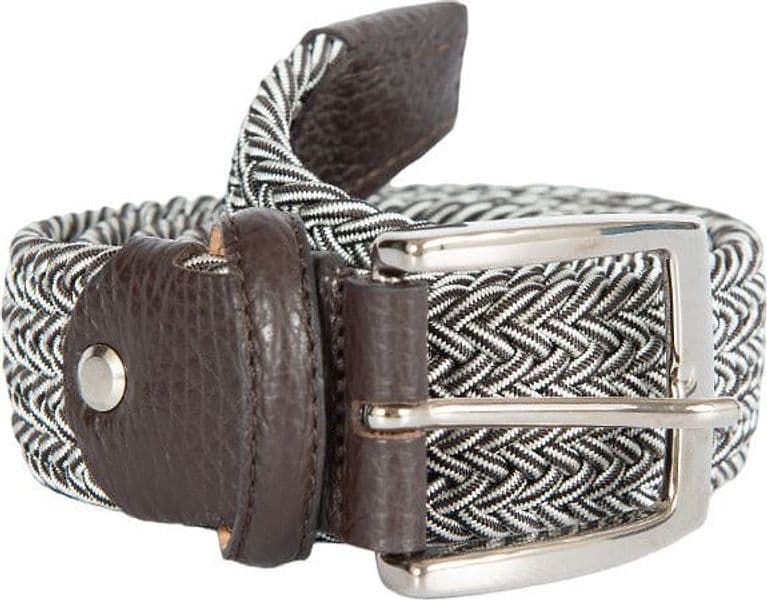 Cintura uomo Bergamotto - Treccia bicolore - Marrone/argento in Cinture Couture - Sestu, commercioVirtuoso.it