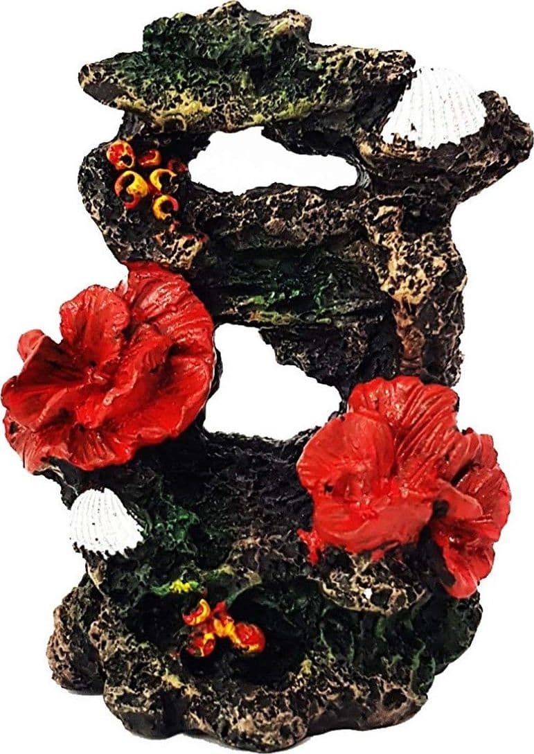 CORALLO IN RESINA ORNAMENTO PER ACQUARIO PARETE ROCCIOSA 11X8X14 CM DECORAZIONI