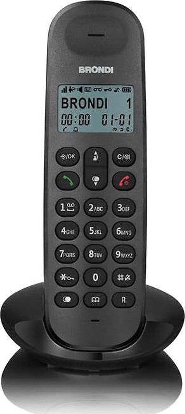 Cordless Telefono Brondi Lotus Nero Elettronica/Telefonia fissa e accessori/Telefoni analogici Grow Up - Casoria, Commerciovirtuoso.it