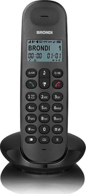 Cordless Telefono Brondi Lotus Nero Elettronica/Telefonia fissa e accessori/Telefoni analogici Grow Up - Casoria, Commerciovirtuoso.it