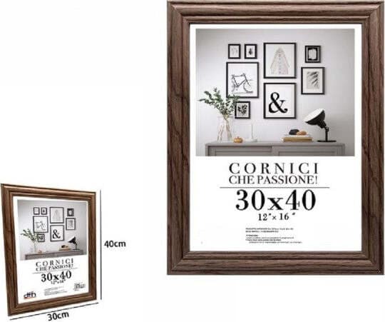 CORNICE PER FOTO PORTA FOTOGRAFIE QUADRI TELE 30X40 CM MODELLO LEGNO SCURO 71639