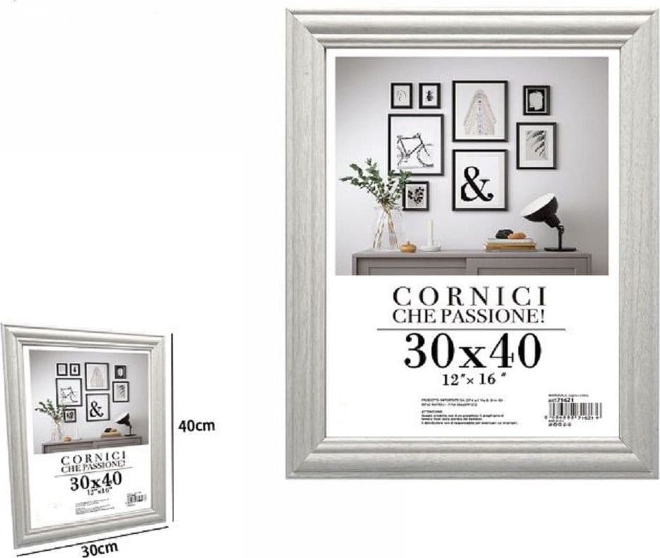 Cornice Per Fotografie Quadri Tele Poster Portafoto 30x40cm Modello Silver 71621 Casa, arredamento e bricolage > Accessori Casa > Cornici e Portafoto Trade Shop italia - Napoli, Commerciovirtuoso.it