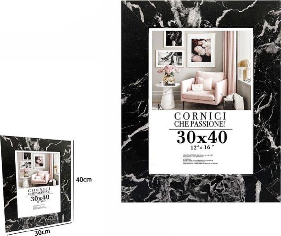 Cornice Porta Foto Quadri Tele Poster 30 X 40cm Modello Effetto Marmo Nero 71675 Casa, arredamento e bricolage > Accessori Casa > Cornici e Portafoto Trade Shop italia - Napoli, Commerciovirtuoso.it