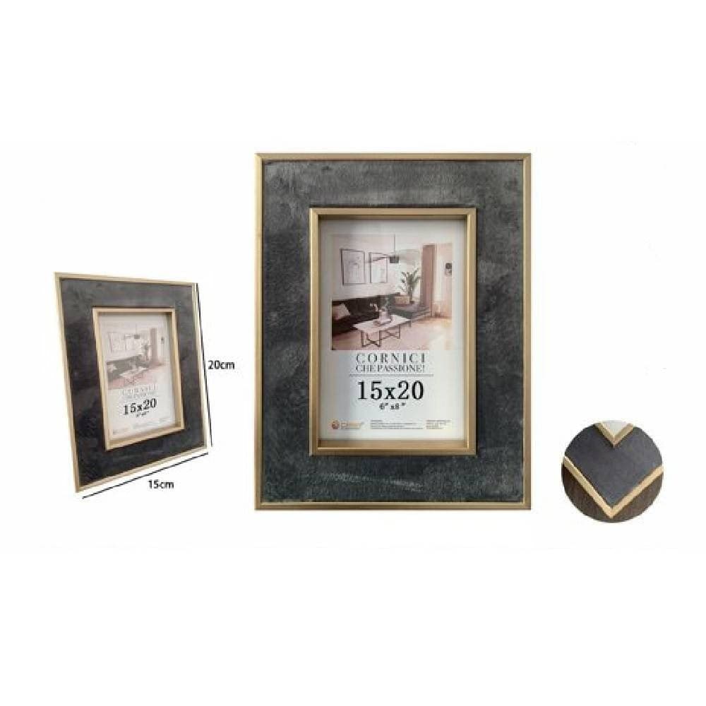Cornice Portafoto Per Foto Poster Quadri Tele 15x20cm Grigia Con Bordi Oro 70307 Casa, arredamento e bricolage > Accessori Casa > Cornici e Portafoto Trade Shop italia - Napoli, Commerciovirtuoso.it
