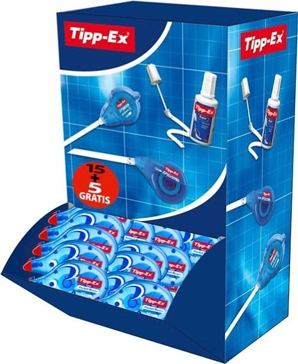 Correttore a nastro Pocket Mouse - 4 2 mm x 10 mt - Tipp-Ex - value pack - 15 + 5 pezzi Cancelleria e prodotti per ufficio/Penne matite scrittura e correzione/Correttori e gomme/Correttori a nastro Eurocartuccia - Pavullo, Commerciovirtuoso.it