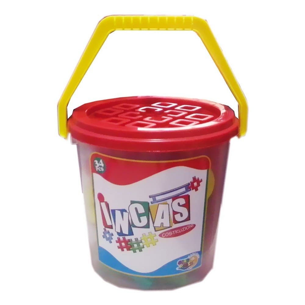 COSTRUZIONI PER BAMBINI INCAS CON SECCHIELLO CONTENITORE 34PZ IN PLASTICA Trade Shop italia - Napoli, Commerciovirtuoso.it
