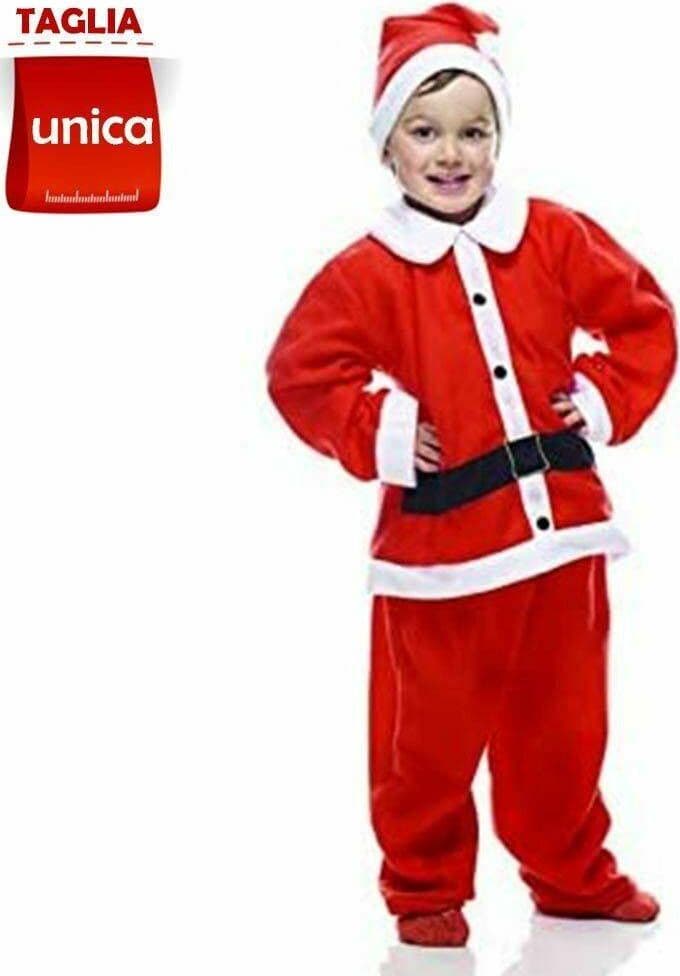 Costume-Babbo-Natale-Eco-Bambino-Taglia-Unica-Con-Cappello-E-Abito-Natalizio