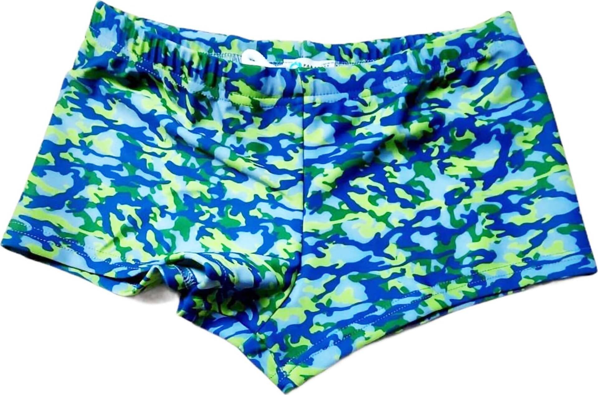 Costume Bimbo Fantasia Multi Color Boxer Costumino Bambino Estate Corto Slip Costume da Bagno Verde Blu e Bianco Paradise