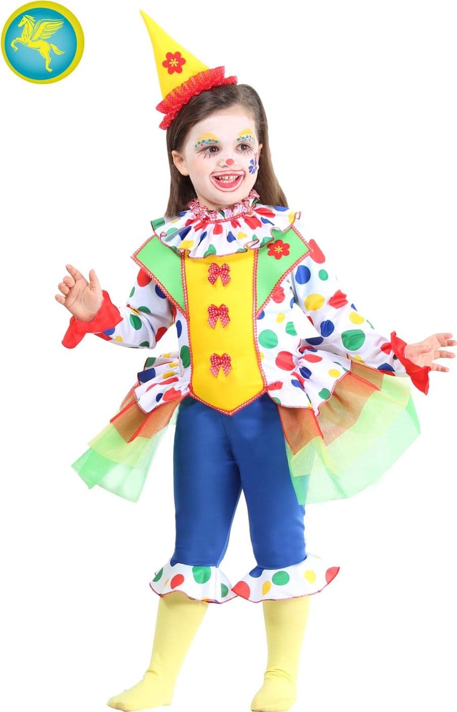 COSTUME CARNEVALE PAGLIACCETTA DA 13 A 36 MESI - PEGASUS 2042 in Bambini Falco Biancheria - Parete, commercioVirtuoso.it