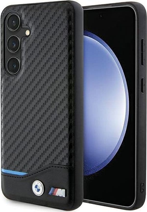 cover-bmw-galaxy-s24-plus-pelle-e-carbonio-nera