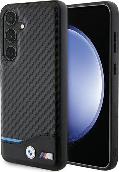 cover-bmw-galaxy-s24-plus-pelle-e-carbonio-nera