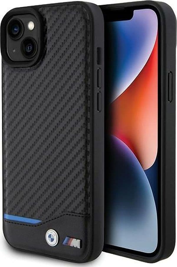 cover-bmw-iphone-14/15-plus-vera-pelle-carbonio