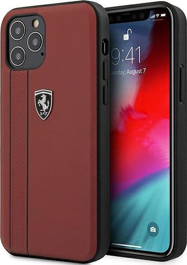 cover-ferrari-iphone-12/12-pro-vera-pelle--rossa