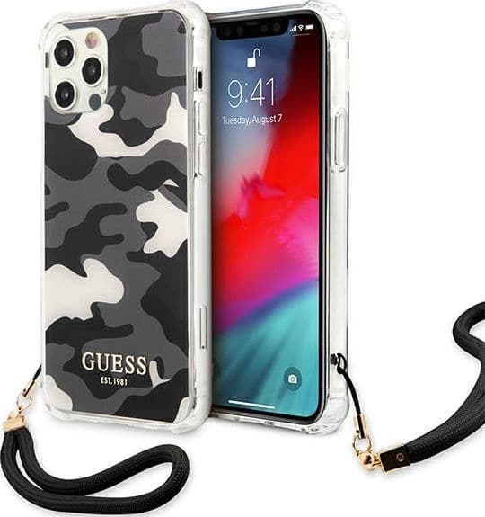 cover-guess-iphone-12-/-12--pro-con-laccio-da-collo-camouflage