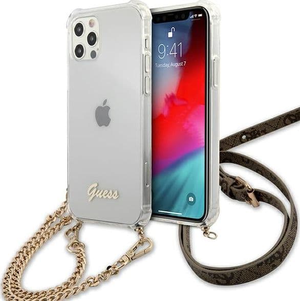 cover-guess-iphone-12-pro-max-con-catena-gold