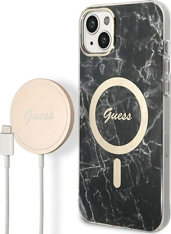 cover-guess-iphone-14-plus-con-caricabatterie-magsafe-effetto-marmo-black