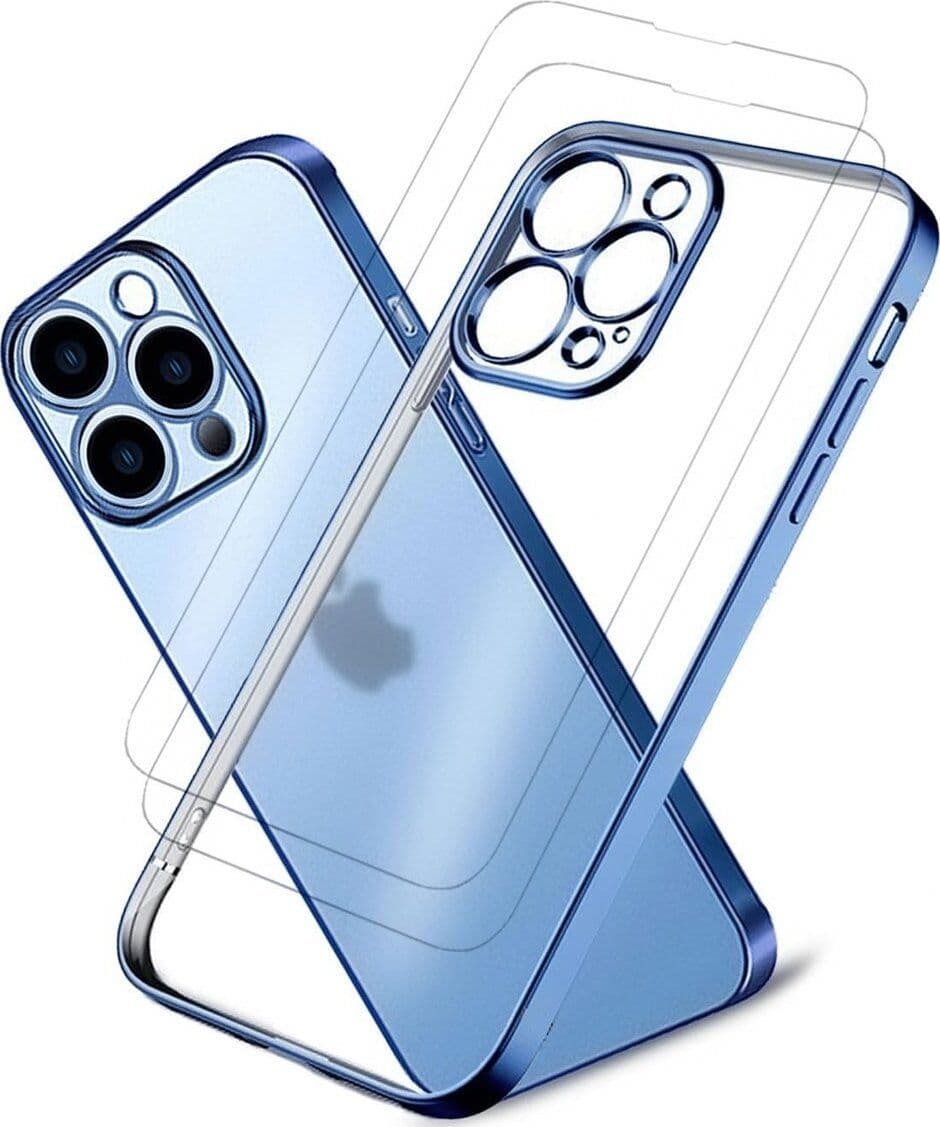 Cover Protettiva iPhone 13 Pro Max Azzurro Metallizzato + 2 Vetri Temperati Display Pellicola Protettiva Massima Sicurezza in Protezioni per lo schermo 85cento.it - Potenza, commercioVirtuoso.it