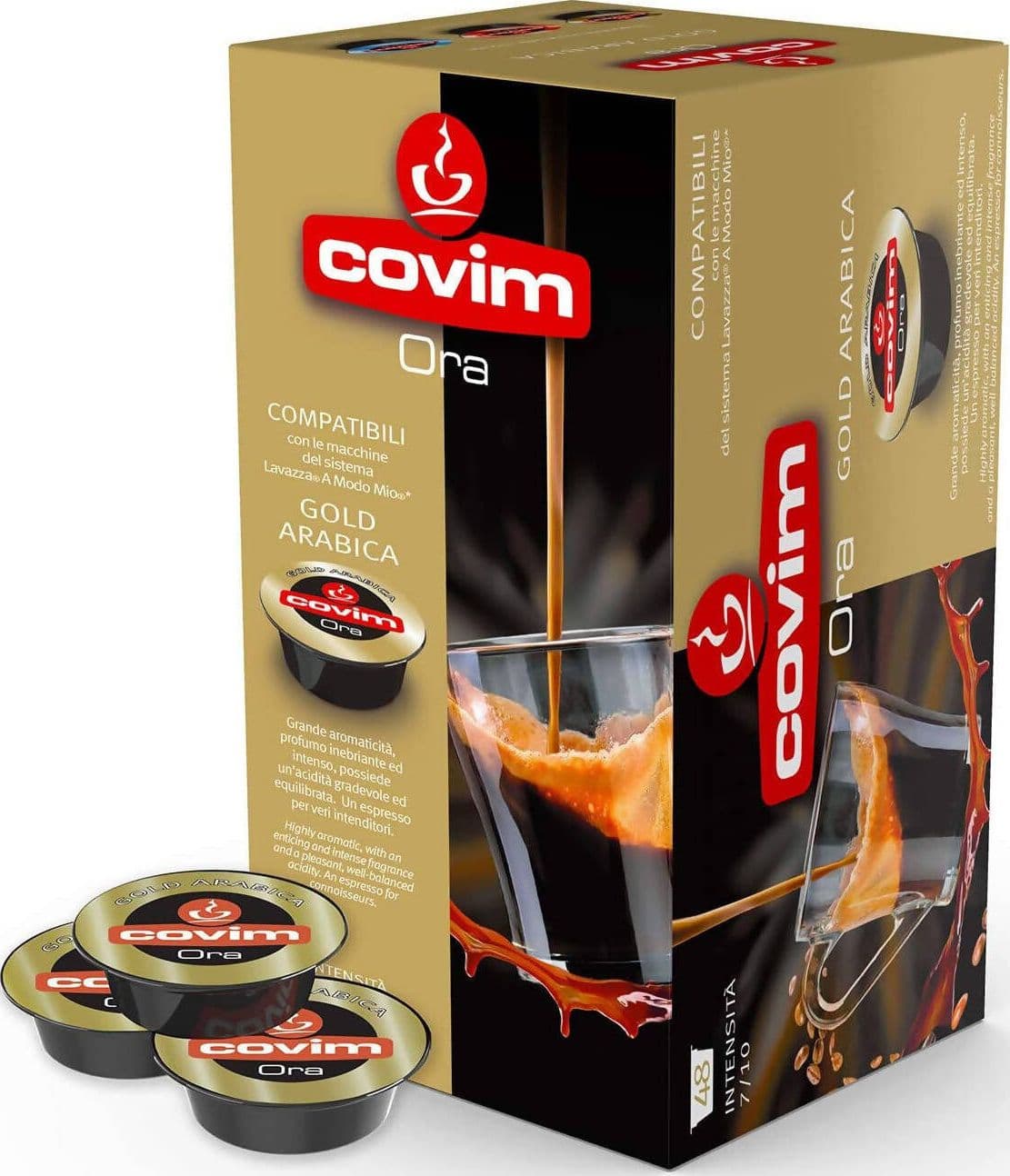 Covim 96 Capsule Caffè Miscela Gold Arabica Compatibili Con Lavazza a Modo Mio Covim Caffè 2 Confezioni Da 48 Pz