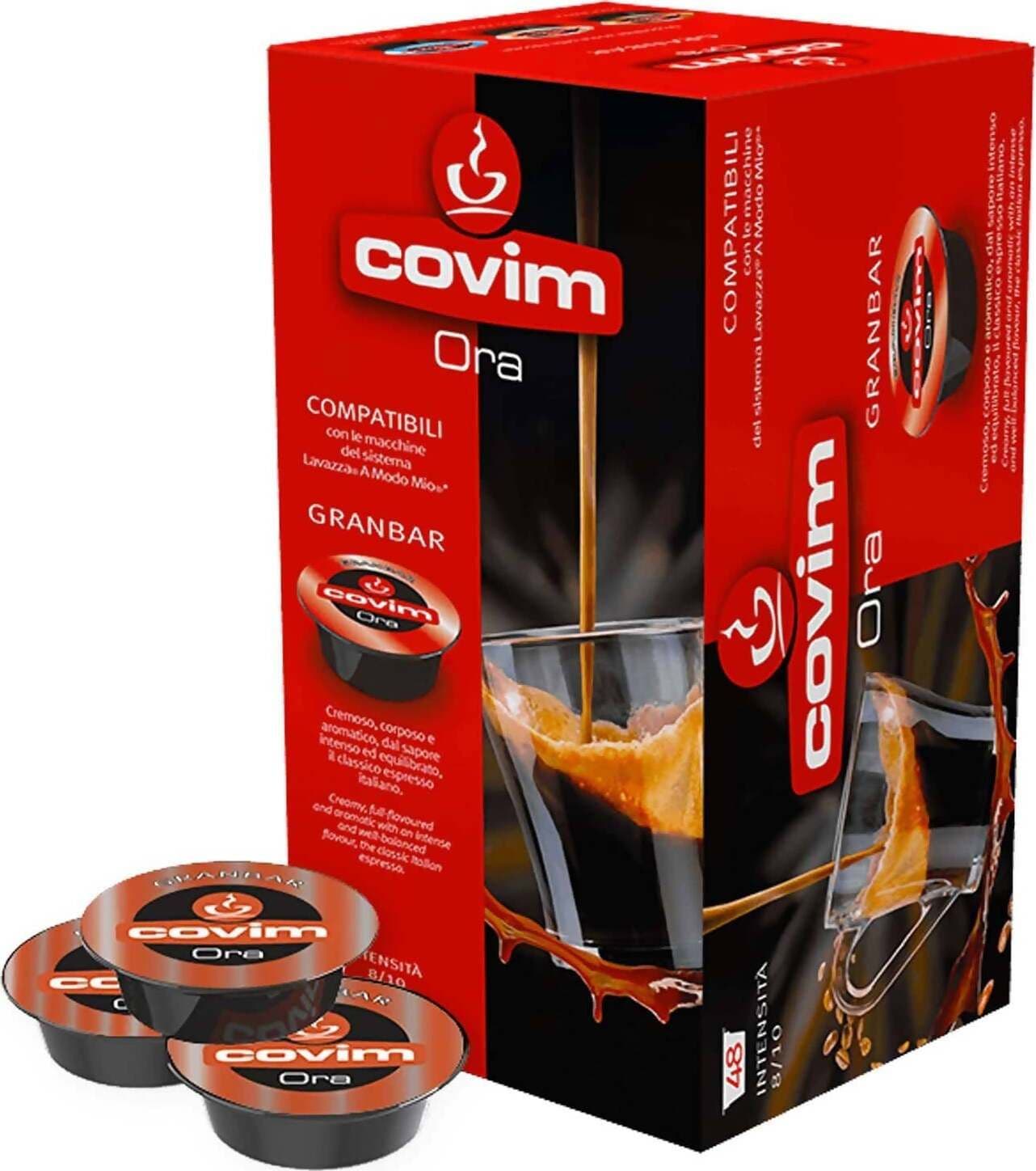 Covim 96x Capsule Covim Caffè Miscela Granbar Caffè In Capsule Ora Compatibili A Modo Mio Confezione 96 Pezzi
